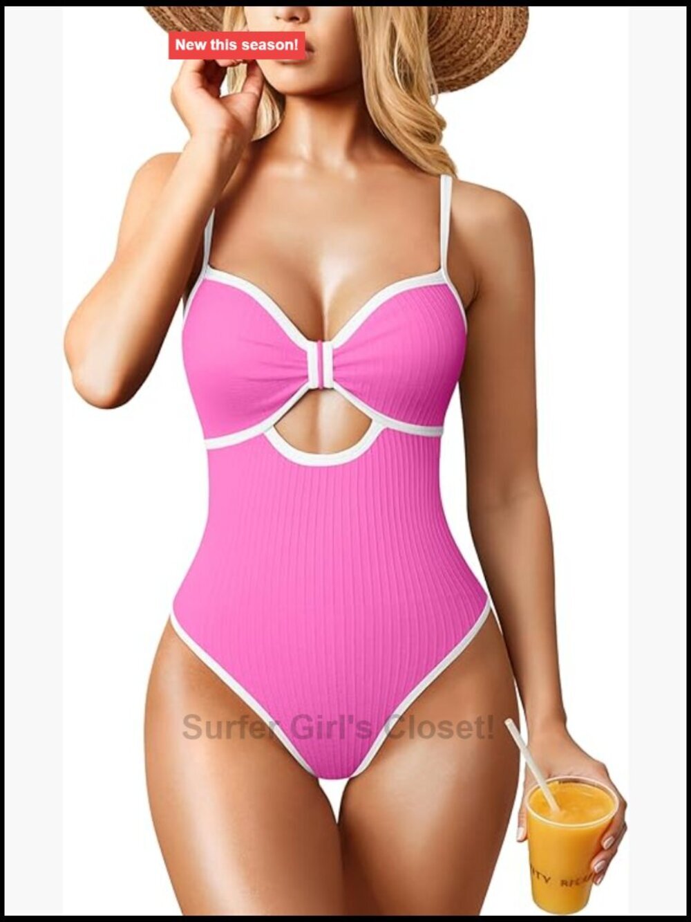 One Piece Swimsuit Cutout Push Up Tummy Control Adjustable Straps